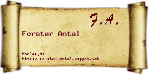 Forster Antal névjegykártya